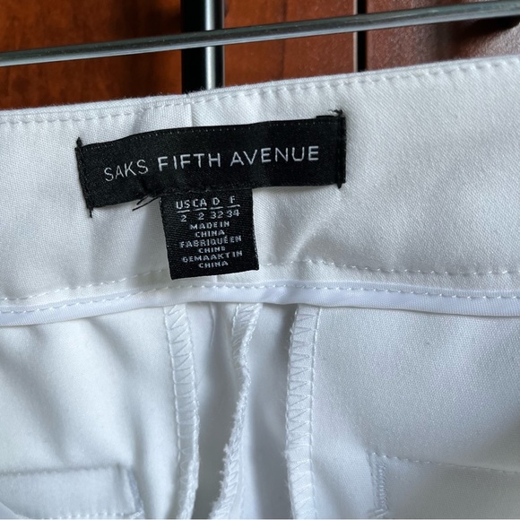 NWOT Women's Saks 5th Ave White Cropped pants / Size 2 - Picture 8 of 14